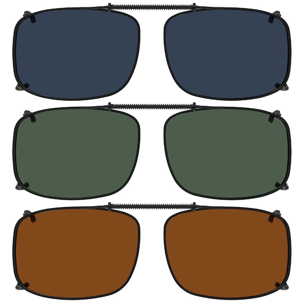 Polarized Clip-On Sunglasses Over Eyeglasses Men 57mm